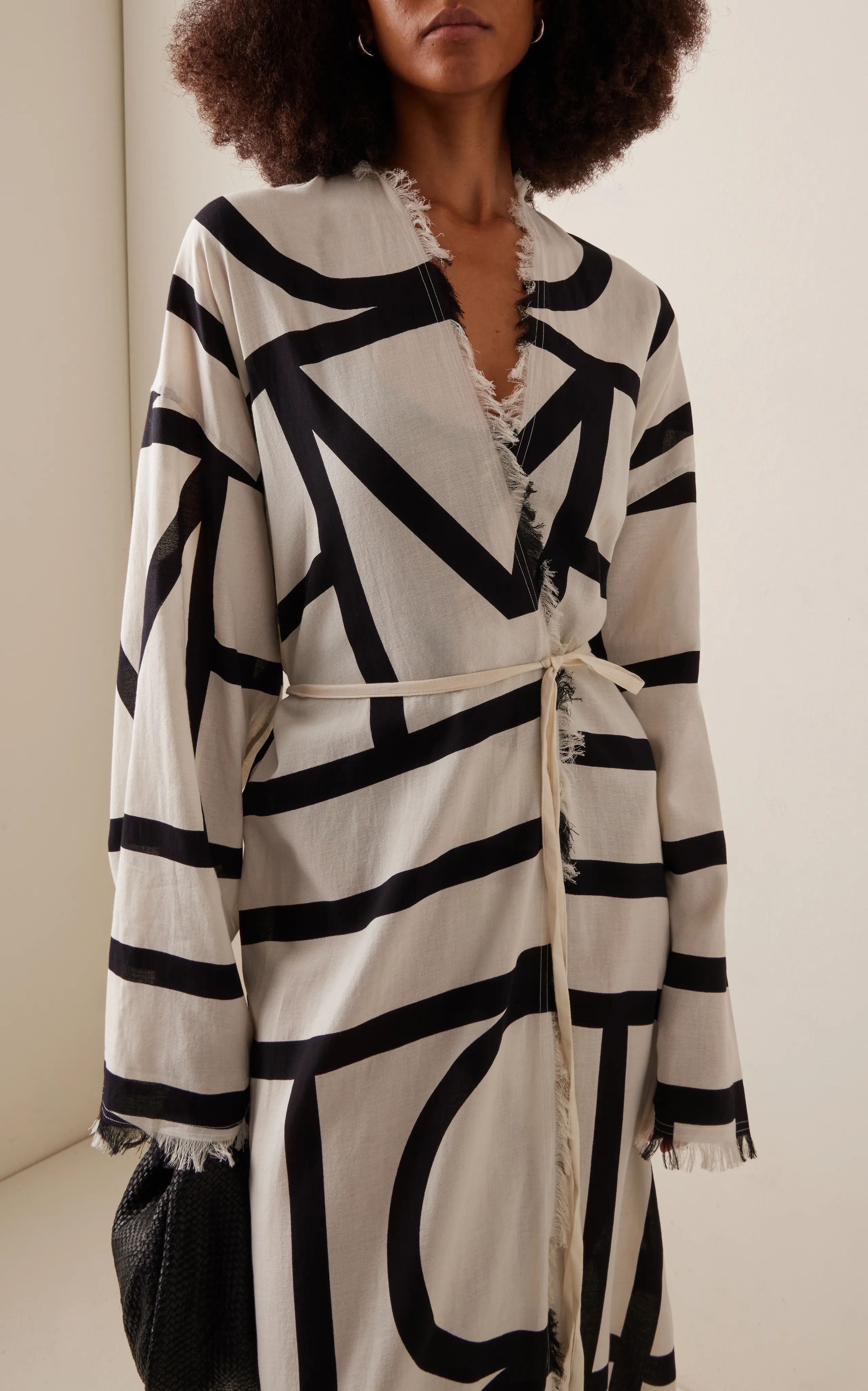 Toteme Monogram-Print Cotton Maxi Wrap Dress