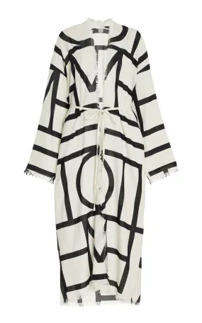 Toteme Monogram-Print Cotton Maxi Wrap Dress