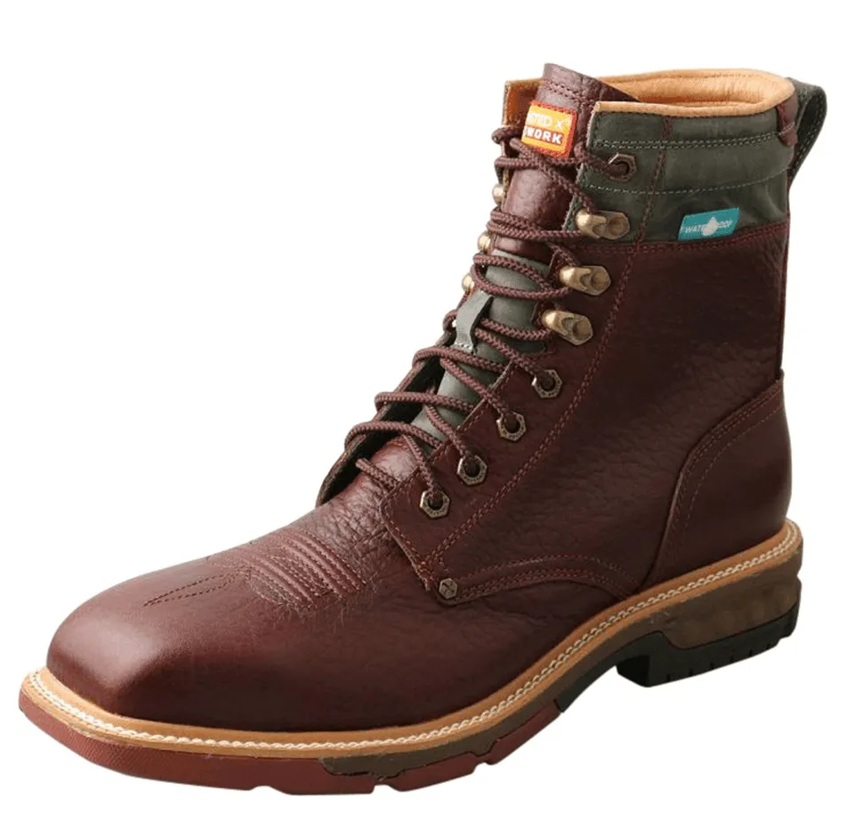 Twisted X Men's 8 CellStretch Lacer Distressed Brown & Slate Work Boot MXALW02