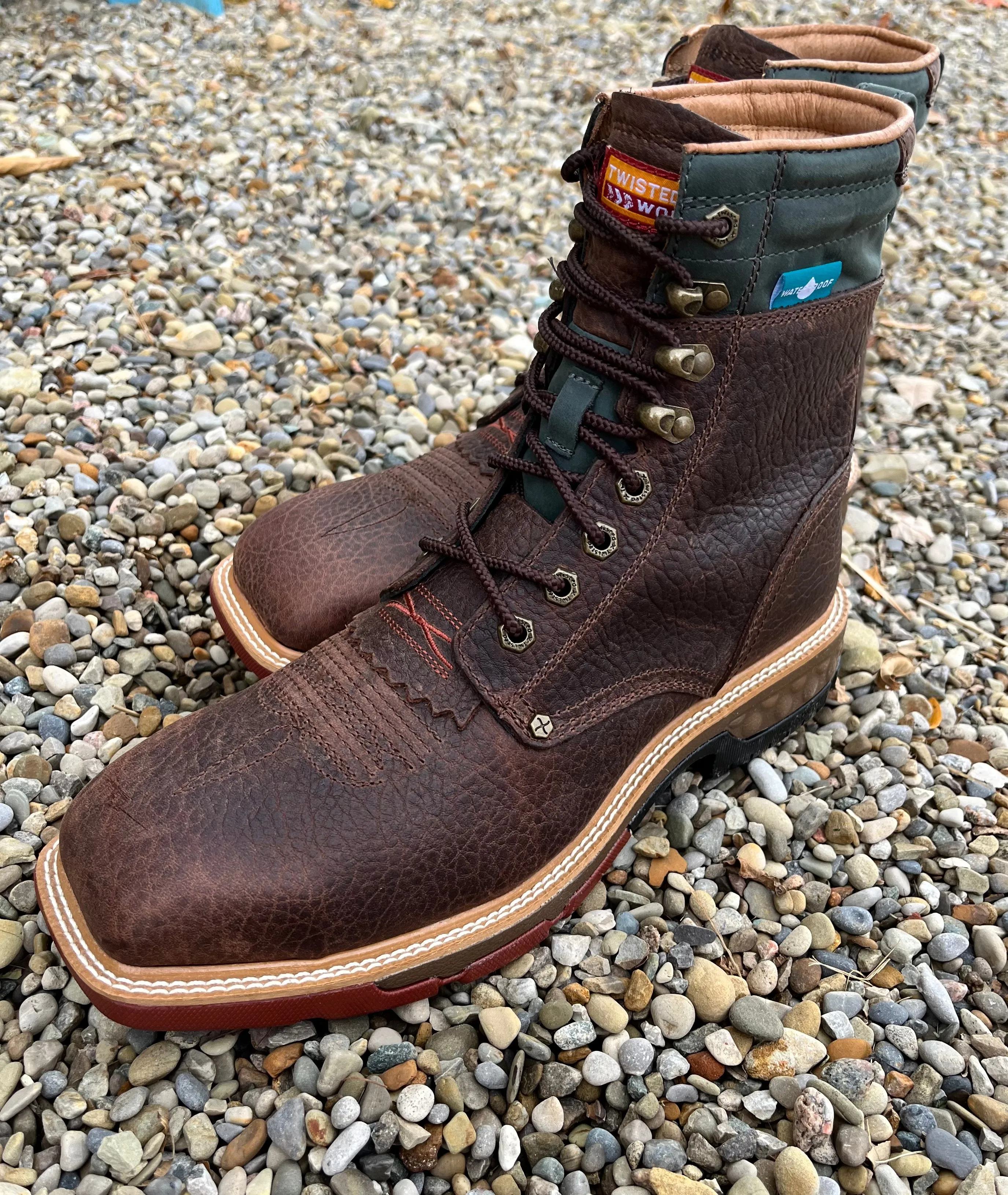 Twisted X Men's 8 CellStretch Lacer Distressed Brown & Slate Work Boot MXALW02