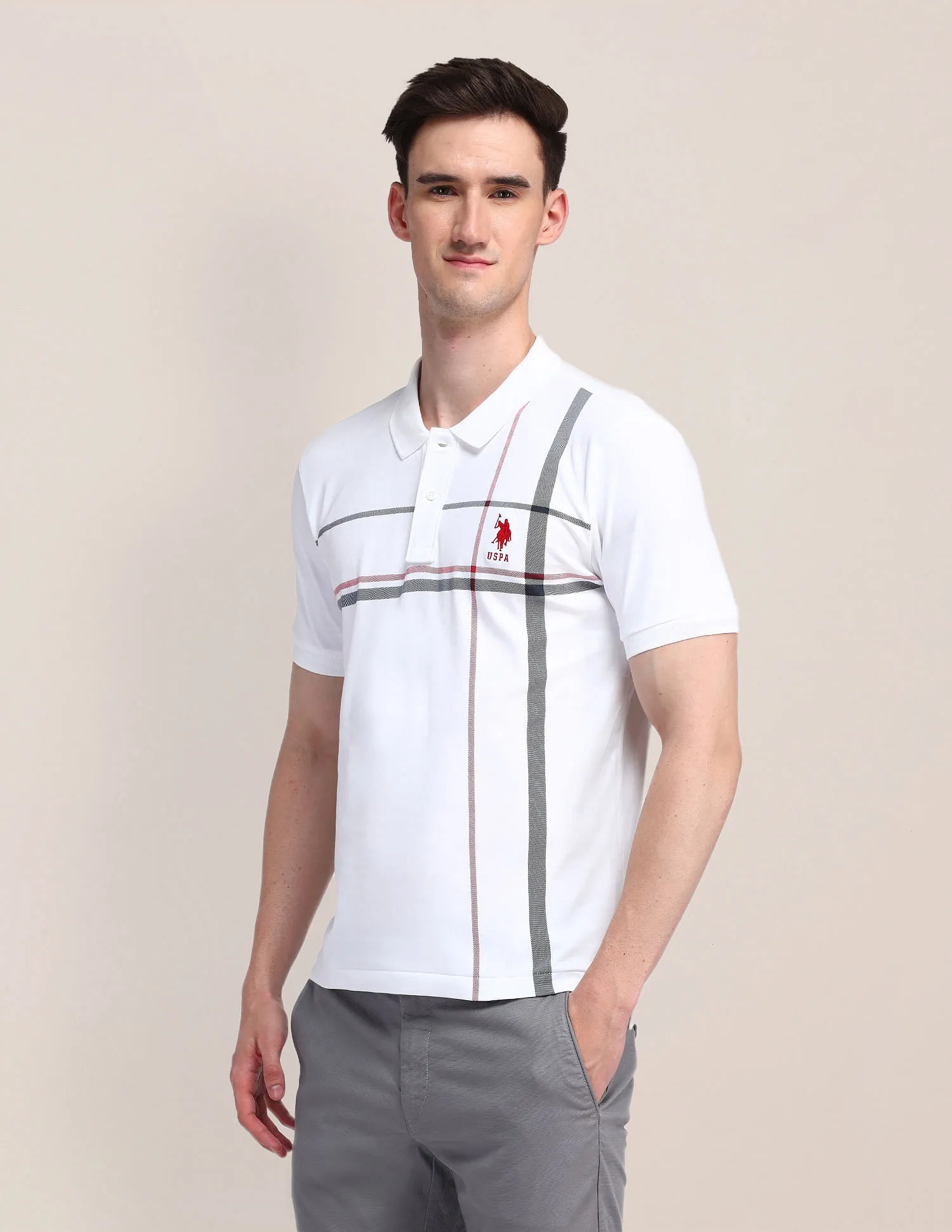 U.S. Polo Assn. Horizontal Striped Slim Fit Polo Shirt