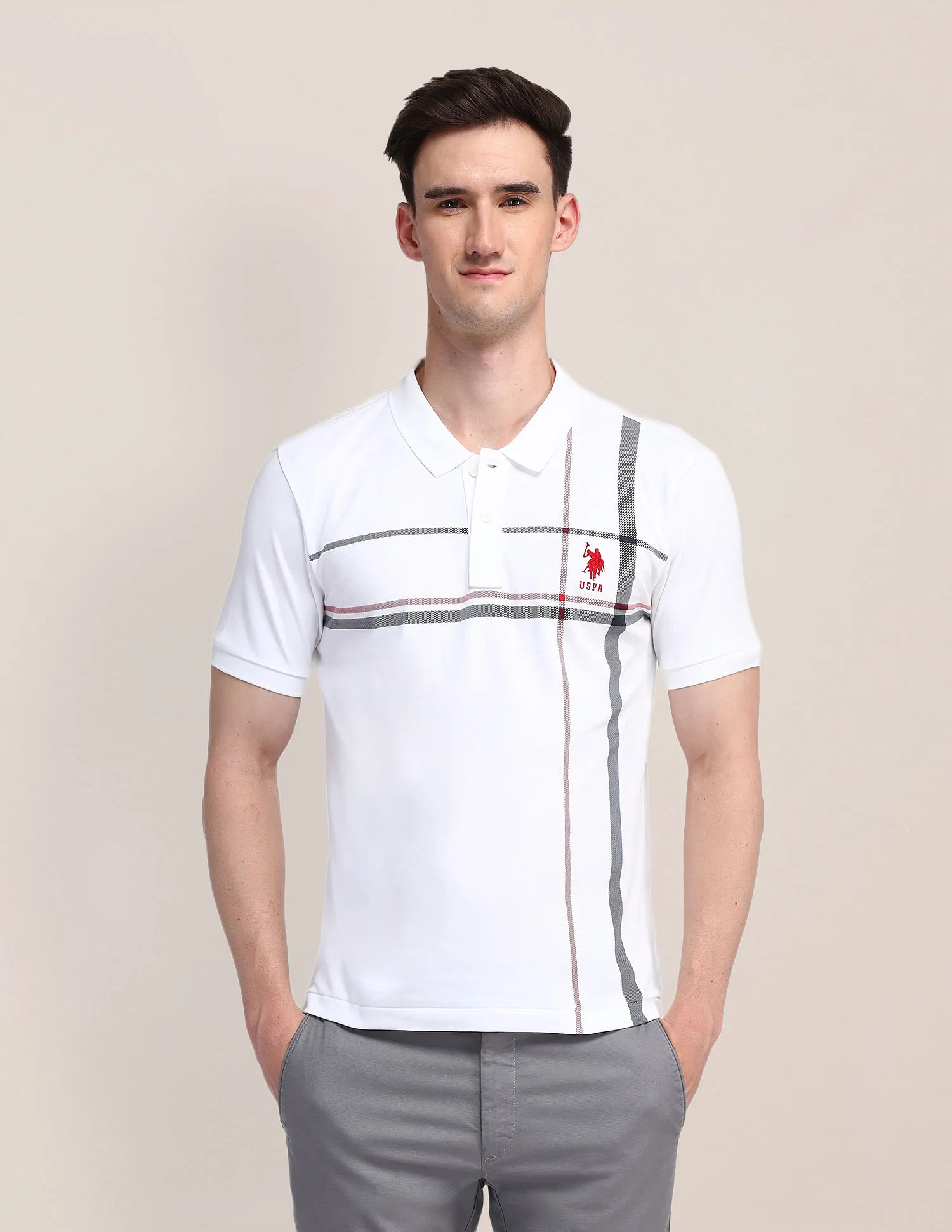 U.S. Polo Assn. Horizontal Striped Slim Fit Polo Shirt