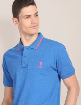 U.S. Polo Assn. Patterned Knit Cotton Polo Shirt