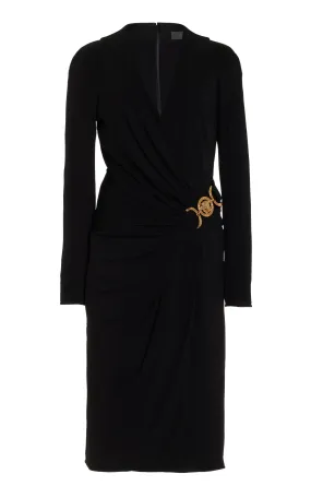 Versace Medusa Jersey Midi Wrap Dress