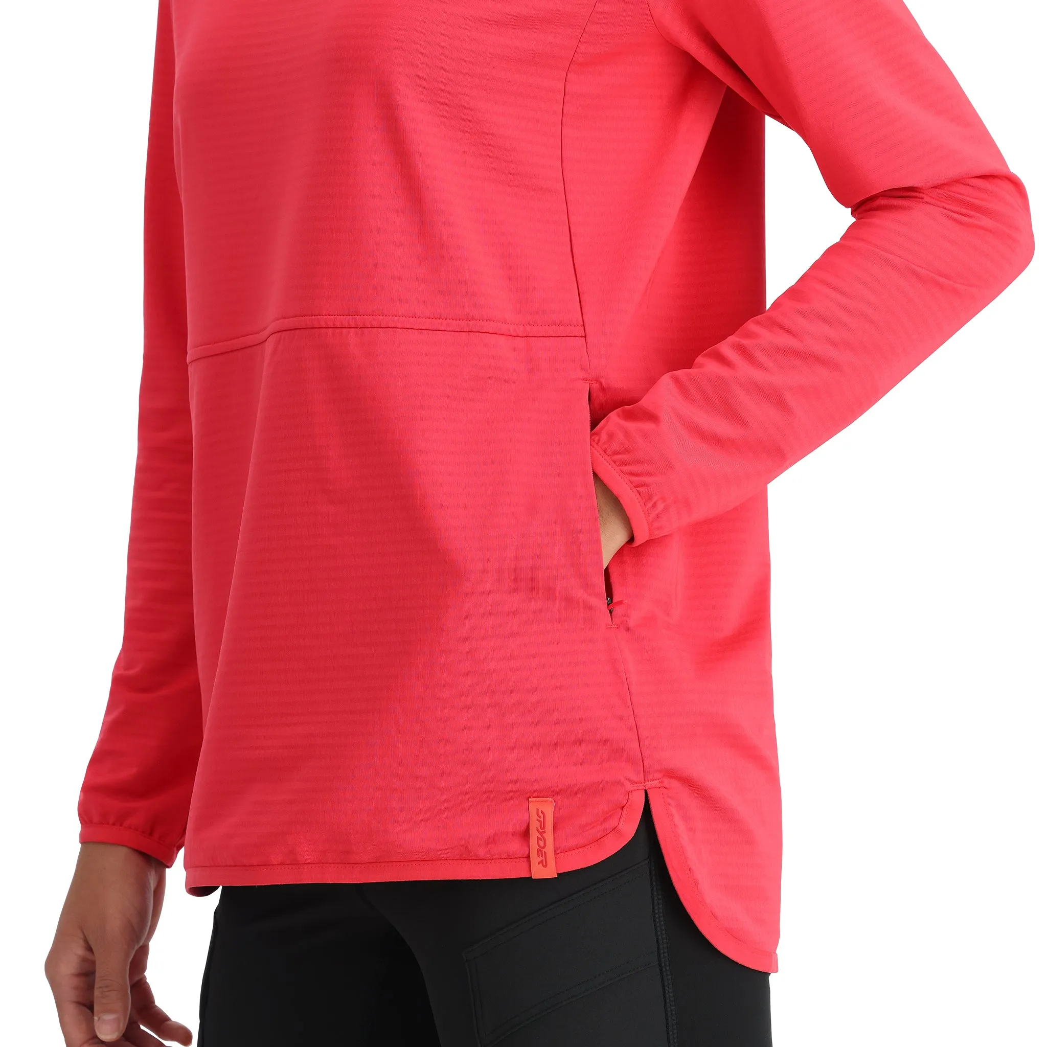 Womens Gridweb Tech Pullover - Prism Pink